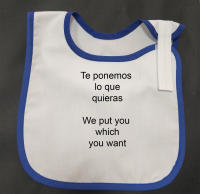 Babero de tela único. Babero para bebé con el nombre que elijas. Escoge el diseño que más te encante. Un regalo especial y original. - details 0