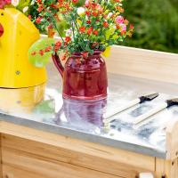 Armaria de Jardín, Mesa de Plantación con armarario Bajo, Madera, armarario de artículos With 2 estantes, Caseta de Jardín, Caseta de Jardín, naturaleza - details 5