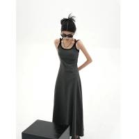 Nuevo Vestido Oscuro De Verano Con Hombros Descubiertos Y Sin Mangas Para Mujer Vestido A-Line De Pierna Larga Estilo Sexy Y Club - details 9