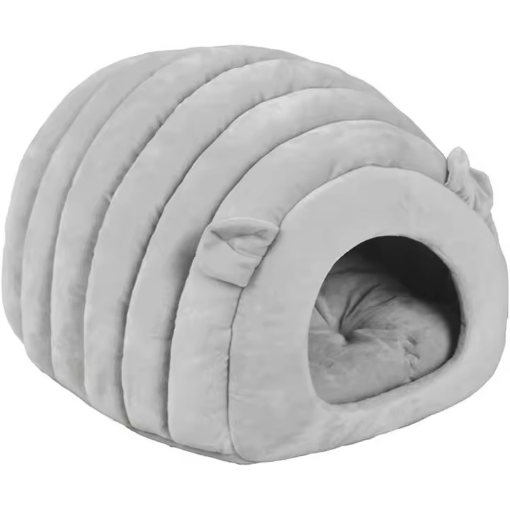 Cama portátil tipo iglú para gatos, cachorros y gatos grandes con cojín extraíble, cueva para perros pequeños, casa cálida para mascotas, lavable. - 1