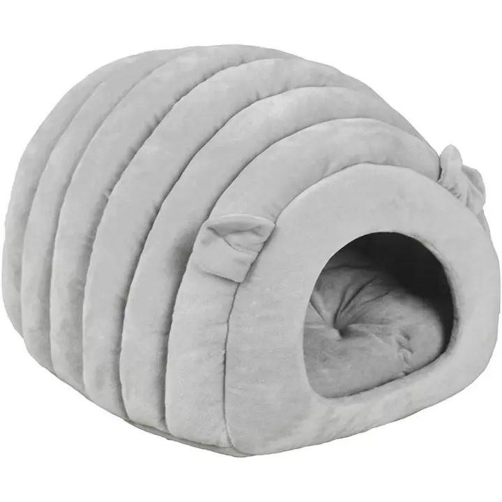 Cama portátil tipo iglú para gatos, cachorros y gatos grandes con cojín extraíble, cueva para perros pequeños, casa cálida para mascotas, lavable. - 1