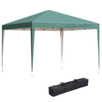 Outsunny Carpa Plegable 3x3 m Cenador de Jardín Gazebo con Bolsa de Transporte Altura Ajustable en 3 Niveles Anti-UV e Impermeable para Terraza Patio Playa Verde - details 0