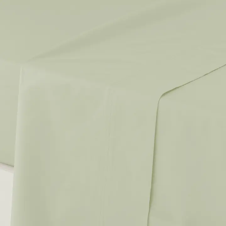 Manterol - Sábana encimera de algodón percal 200 hilos verde. Sábanas lisas de tejido natural para todas las estaciones, transpirables, duraderas y de fácil planchado. - 1