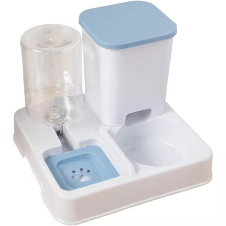 Comedero y bebedero para gatos, cuenco antideslizante 2 en 1, comedero automático portátil, suministros para gatos pequeños, medianos y grandes. - 1
