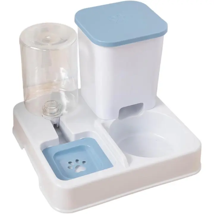 Comedero y bebedero para gatos, cuenco antideslizante 2 en 1, comedero automático portátil, suministros para gatos pequeños, medianos y grandes. - 1