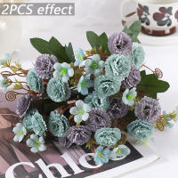 2PCS Decoración De Hogar Con Flores Artificiales Bouquet De Flores Falsas Para Boda Flores Para Novia Decoración De Habitación Plantas De Interior - details 12