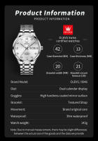 Reloj Mecánico Para Hombre OLEVS9946 Resistente Al Agua Con Iluminación Luminosa Acero Inoxidable Calendario Dual Display Romano Numeral - details 7
