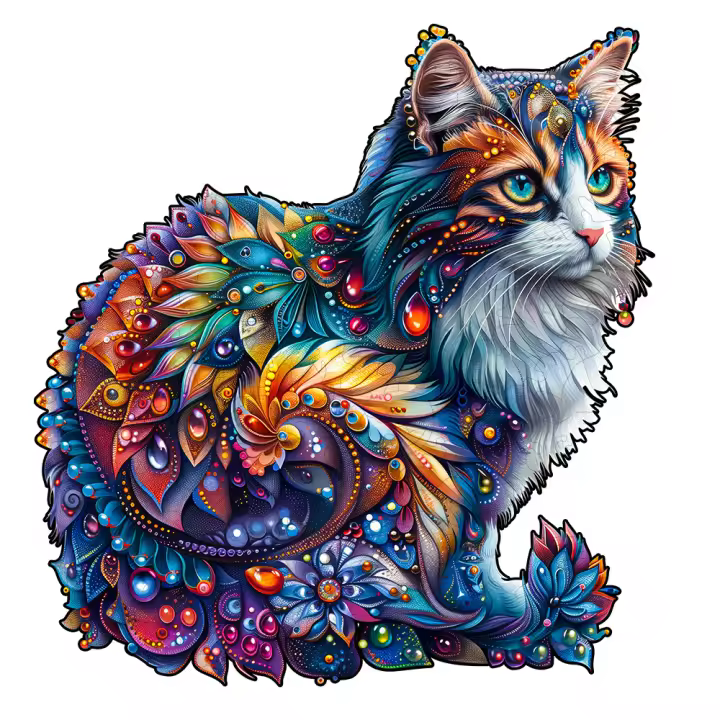 Puzzle De Madera Para Adultos Con Forma De Animal Único Jigsaw Puzzles De Gato Para Familia Y Amigos Juego De Razonamiento Y Memoria - 1