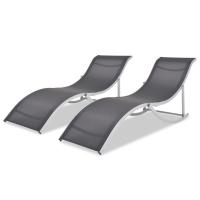 vidaXL Tumbonas plegables 2 unidades aluminio y textilene Sillas de Exterior Ideal para jardín, playa, piscina, terraza Tumbona Piscina Tumbonas Playa Tumbonas Jardín Exterior - details 1