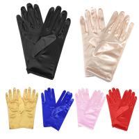 Guantes De Sol En Satén Estirables Clásicos Para Mujer En Blanco Y Oro Champán Guantes De Boda Adultos Talla Ajustable Moda - details 0