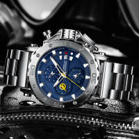 Reloj De Pulsera De Lujo Para Hombres CRRJU Grande Dial En Acero Inoxidable Impermeable Cronógrafo Con Fecha Relogio Masculino - details 12