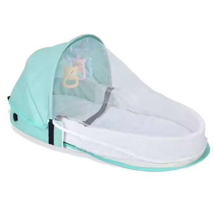 Capazo portátil-capazo de viaje/exterior ergonómico y plegable con mosquitera aisrante y transpirable - 1