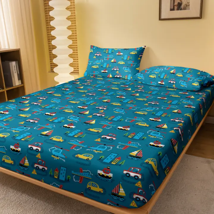 Sábana Ajustada Moderna Y Simple Con Diseño De Mar Y Tierra Para Cama 100% Poliéster Mate Sin Almohadillas Incluidas - 1