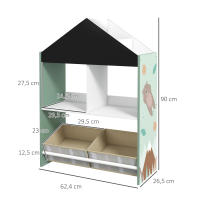 ZONEKIZ Estantería para Juguetes Organizador Infantil con Estantes Abiertos y 2 Cajas de Tela no Tejida Extraíbles para Sala de Juegos Habitación Guardería 62,4x26,5x90 cm - details 2
