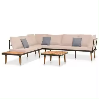 VIDAXL set de muebles para jardín de cuatro piezas fabricado en madera maciza acacia de color capuchino - 1