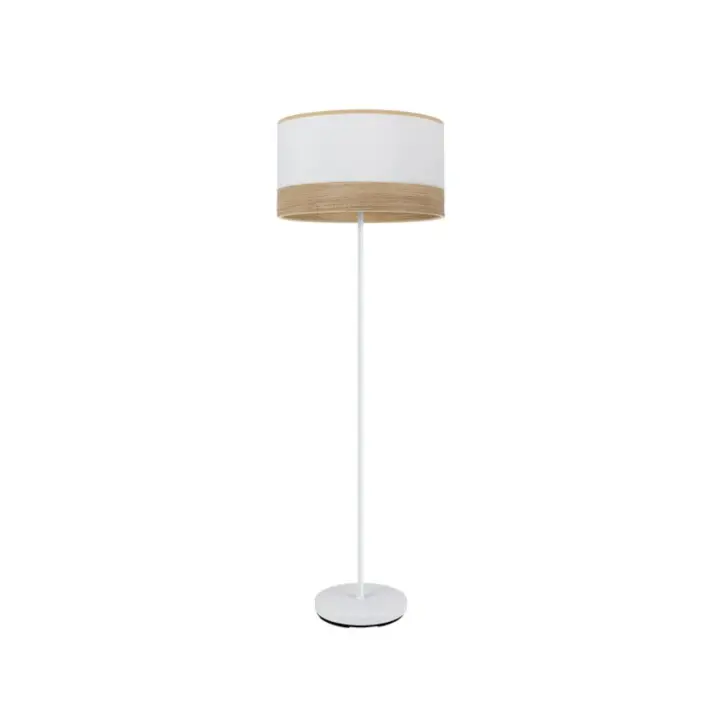 Fabrilamp - Pie Salon Olga 1xe27 Blanco/blanco-mad.clara 162x40x40 Cm - 1