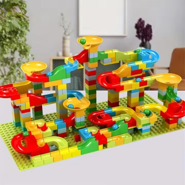Bloques De Construcción Variados Con Carriles De Deslizamiento Modelo De Partículas Adorno Para Juguete Sin Batería Para Niños - 1