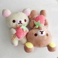Muñeco De Peluche Rilakkuma De Fresa Kawaii Teddy Oso Anime Ropa Vestida Peluches Raccoon Regalo Para Niños Material De Poliéster Relleno De Algodón PP - details 6