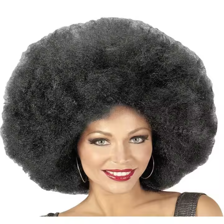 Widmann Peluca Afro Sobredimensionada Negra para Disfraz Años 70 - Estilo Divertido - 1