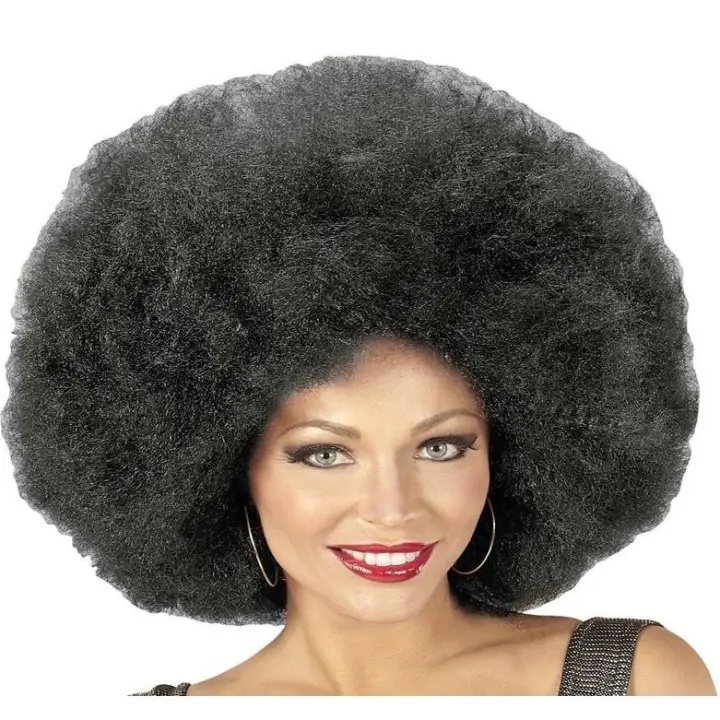Widmann Peluca Afro Sobredimensionada Negra para Disfraz Años 70 - Estilo Divertido - 1