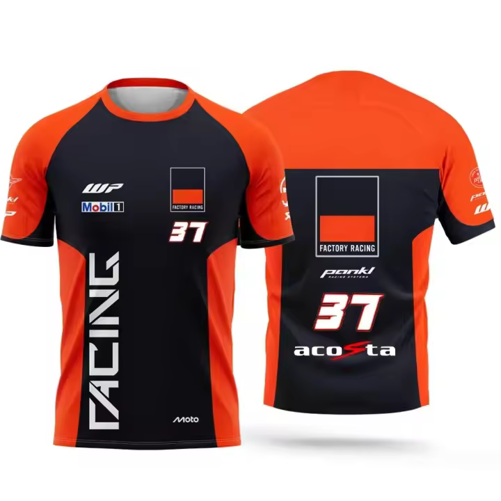 Camiseta De Motocicleta 2025 Número 37 Pedro Acosta Para Hombres Y Mujeres Casual Deportiva Corta Transpirable Ligera Secado Rápido Toppers - 1