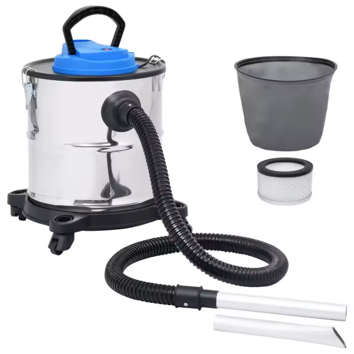 vidaXL Aspiradora de cenizas filtro HEPA 1200 W 20 L acero inoxidable - 1