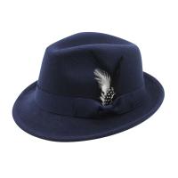 Sombrero Fedora Clásico Para Hombres Color Sólido Con Decoración De Pluma Estilo Elegante Para Caballeros Adecuado Para Fiestas Y Salones De Baile - details 2