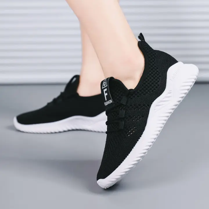 Zapatos de malla nuevos de verano, zapatos casuales de tejido volador para mujer, zapatos deportivos ligeros y transpirables, zapatos cómodos para correr para mujer - 1