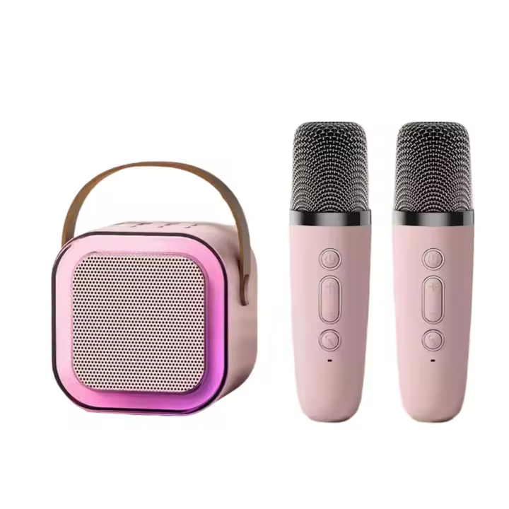 Altavoz con bluetooth para karaoke, 2 micrófonos inalámbricos, portátil, para fiestas de adultos en casa, cumpleaños - 1