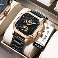 Reloj De Hombre Cuadrado Impermeable Luminoso Con Calendario De Acero Inoxidable Lujo Reloj De Pulsera De Cuarzo Moda Casual - details 2