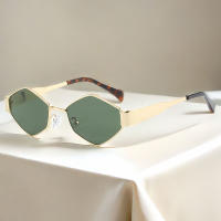 Gafas De Sol Para Mujer Estilo Vintage 2024 Marcas Distintas Marco De Metal Único Punk Gafas De Ojos Unisex Diseño Poligonal - details 13