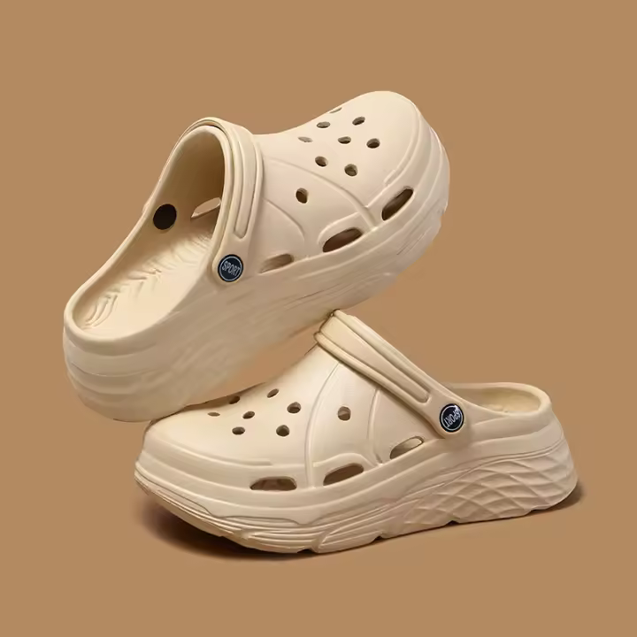 Sandalias De Plataforma Moda Para Mujer Verano 2025 Suela Gruesa EVA Clogs Para Jardín Antideslizantes Playa Con Agujeros Talla True - 1