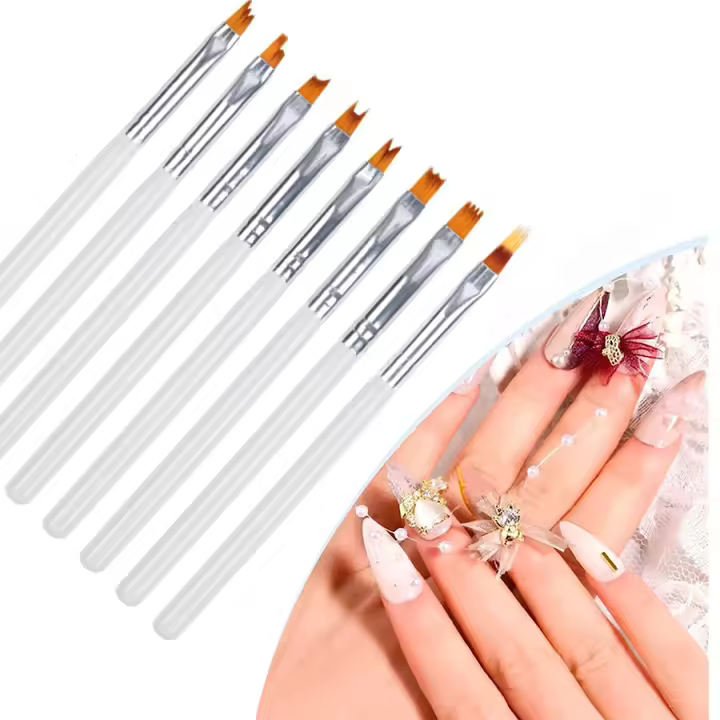 Set De Pinceles Para Arte De Uñas Profesional 8/12 Piezas Para Pintar Flores Herramienta De Arte De Uñas DIY Para Uso En Hogar Y Salón - 1