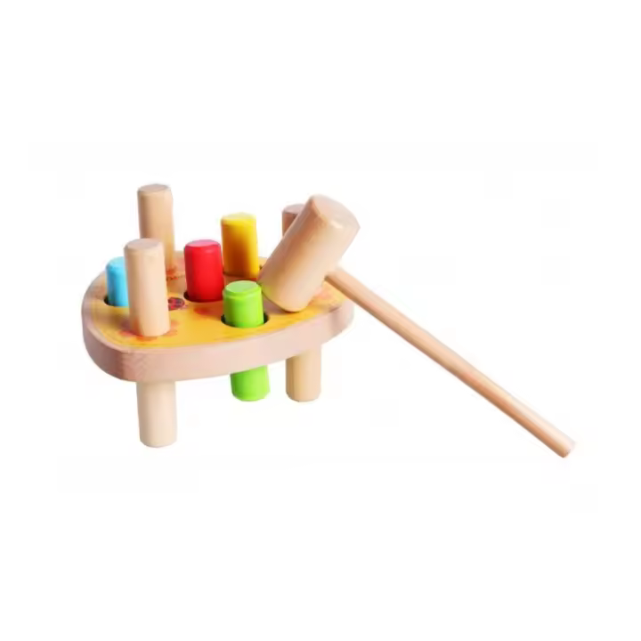 Iwood - Plataforma Triangular con 6 Tubos de Colores para Aprendizaje de Colores y Ejercicio Cinético - 1