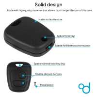 Ociodual Funda Rigida de Repuesto Mando sin Espadin Compatible con Peugeot 106 206 107 207 407 806 Negro Carcasa 2 Botones Llave - details 4