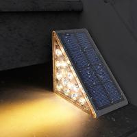 LED Solar Luces de Paso Impermeable Al Aire Libre Luces de La Escalera, Solar Deck Lights Decoración Al Aire Libre IP67 Solar 6 Pack luz cálida SY - details 2