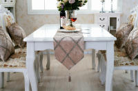Modernos Caminos De Mesa Europeos Para Bodas Y Fiestas Bandera De Cama Decorativa Hecha De Poliéster Tela Tejida Geométrica - details 4