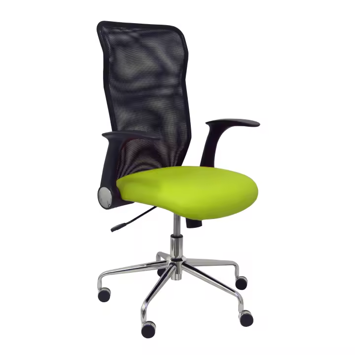 Silla de Oficina Ergonómica Piqueras Y Crespo con Brazos Retráctiles y Respaldo de Malla - 1