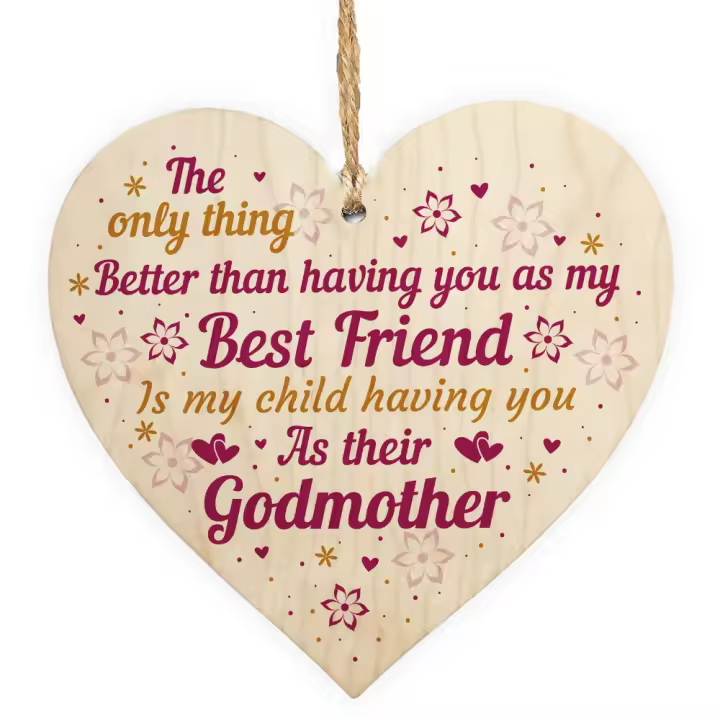 Colgante De Madera En Forma De Corazón 1pc Regalo Para Amigos Cumpleaños Regalo De Amistad Placa Colgante De Madera Irregular - 1