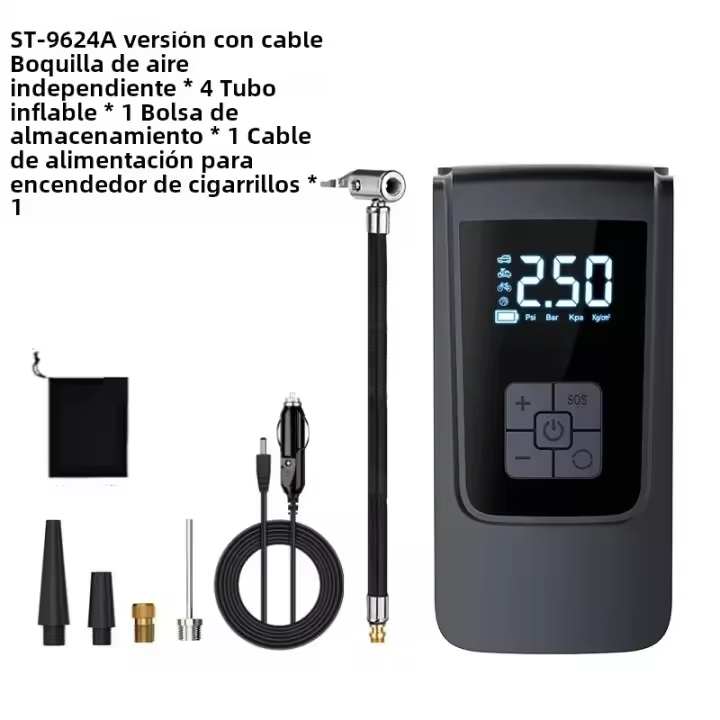 Bomba De Aire Portátil Para Coche Y Motocicleta Inflador De Neumáticos Eléctrico Para Bicicletas Compressor De Aire Para Vehículos - 1