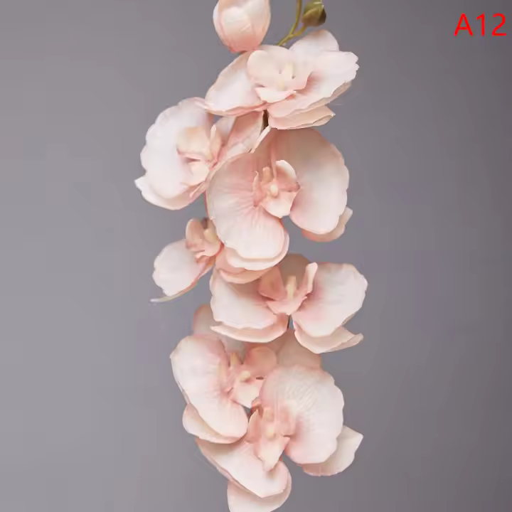 1 Pieza De 8 Cabezas De Mariposa Artificial Orquídea 3D Falsa Flor De Simulación Para Decoración De Hogar Y Boda Con Toque Real - 1