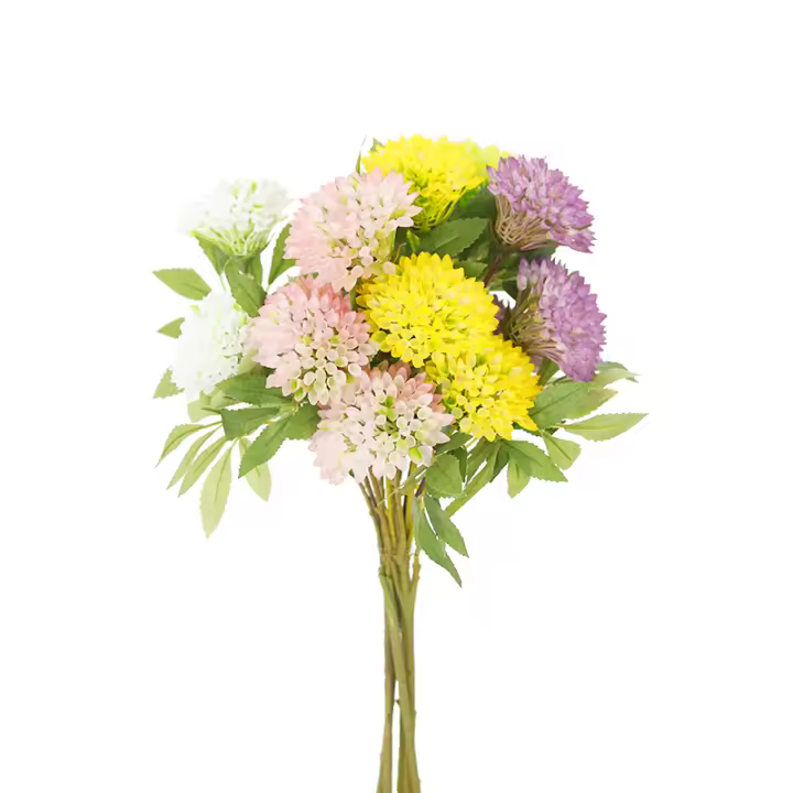 Rama De Flores Artificiales En Forma De Césped Con 3 Cabezas Decoración Para Hogar Y Bodas Hojas De Planta Falsa Para Vaso Accesorios De Jardín Para Fiesta DIY - 1