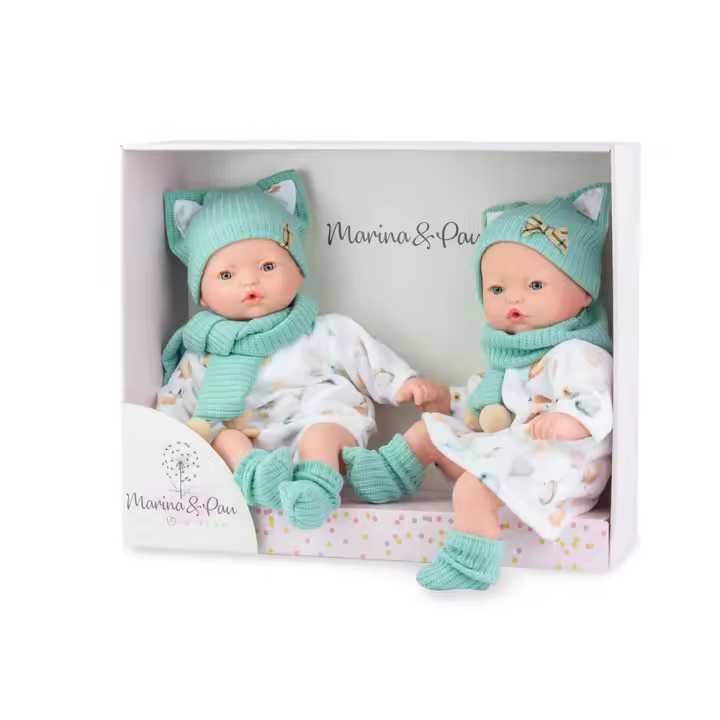Muñeca Pitus Mellizos en Estuche cuerpo Blandito 40Cm (Marine Business 577) - 1