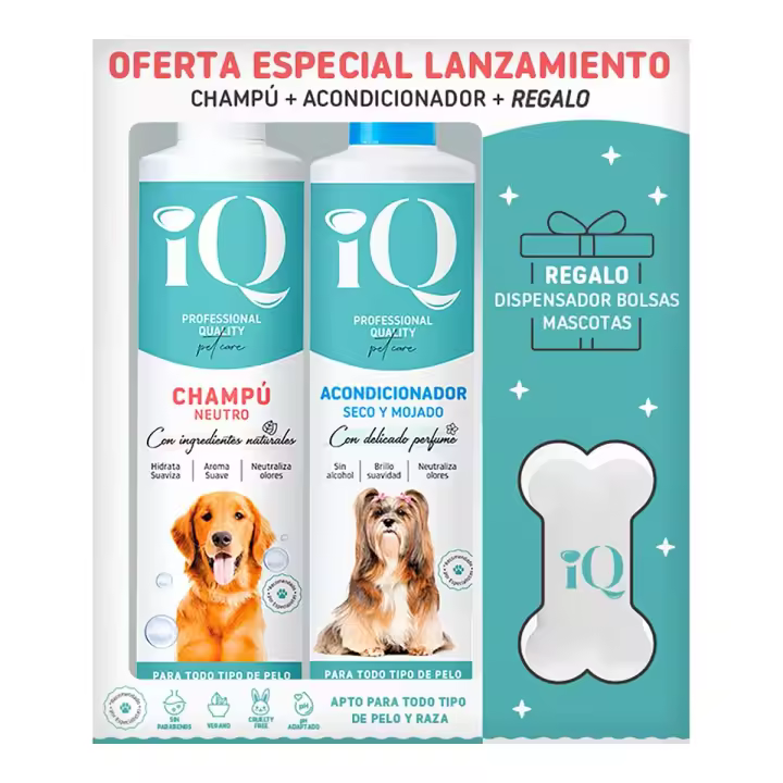 Asevi CHAMPU + ACONDICONADOR PERRO + REGALO DISPENSADOR PACK AHORRO 300 ML X2 - 1