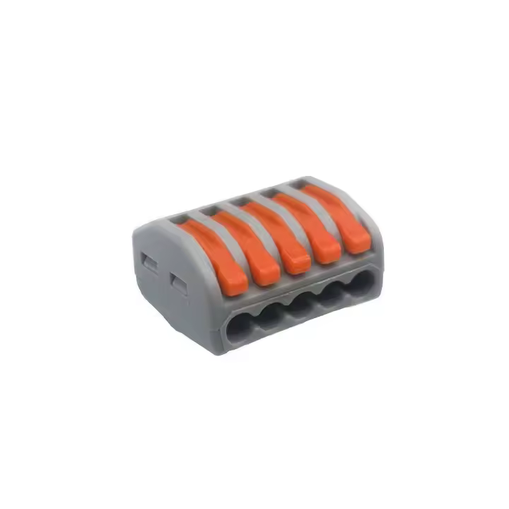 LED7 - Clema rápido 5 cables Pack de 10 Unidades - Alta Eficiencia - Iluminación, Luz Interior, Luz Exterior, Luz Fría, Decoración, Ofertas de iluminación, Herramientas, Tecnología de Iluminación, Electrónica, Electricidad, Gestion de Cableado, Conector - 1