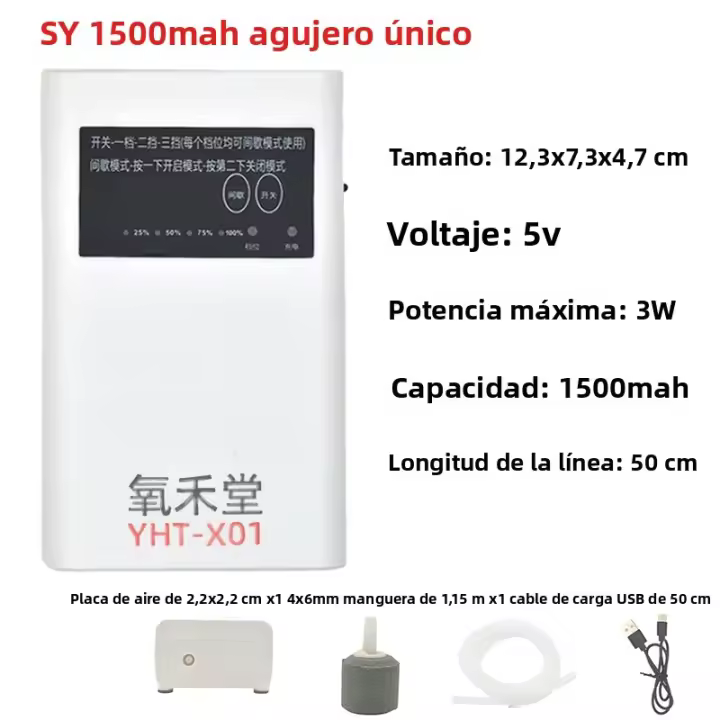 Bomba De Oxígeno Para Acuario USB Silenciosa Y Ajustable Aerator Compressor Para Tanque De Peces Portátil Para Pesca Al Aire Libre - 1