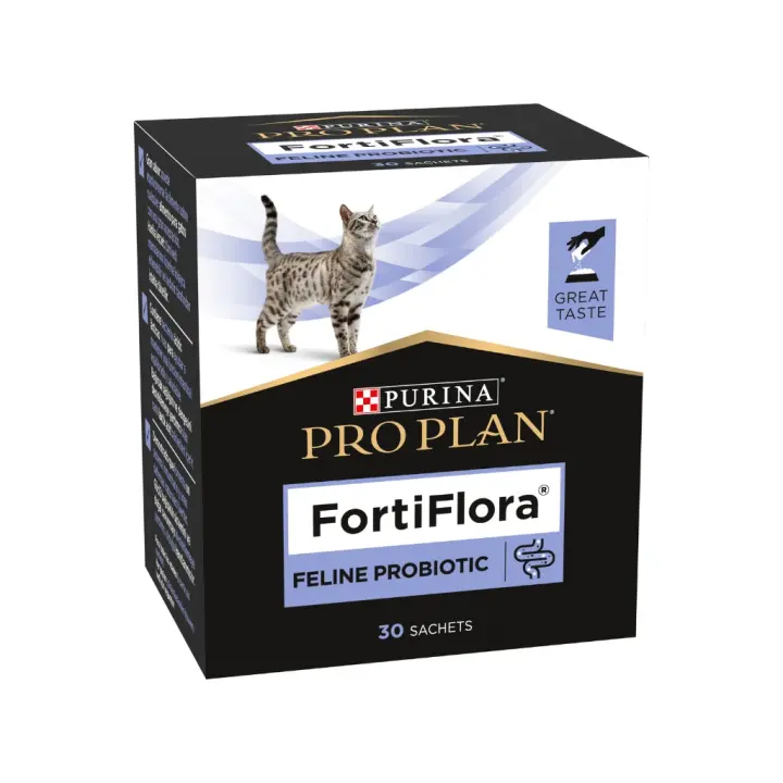 PRO PLAN - Fortiflora para Gatos (30 Sobres) - Alimento Complementario para Ayudar a Mantener una Función Intestinal Equilibrada y Saludable - 1