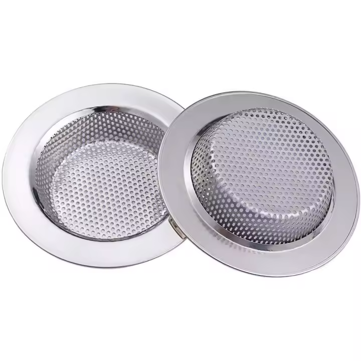 2 Piezas Filter Fregadero de Cocina Tapón Maple Inoxidiable Colador para Tocador Baño Filtra Residuos y Evitar El Bloqueo (11,5 cm) - 1