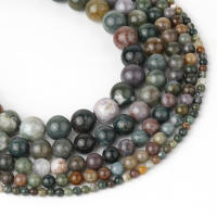 Talismán De Agate India Natural Redondo De Cuentas Sueltas Para Hacer Joyas DIY Pulsera Collar Accesorios Longitudes 6m 8m 10m - details 2
