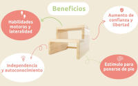MOST DECO  Escalones Montessori de 2 peldaños de madera maciza natural para usar como escalera infantil - details 2